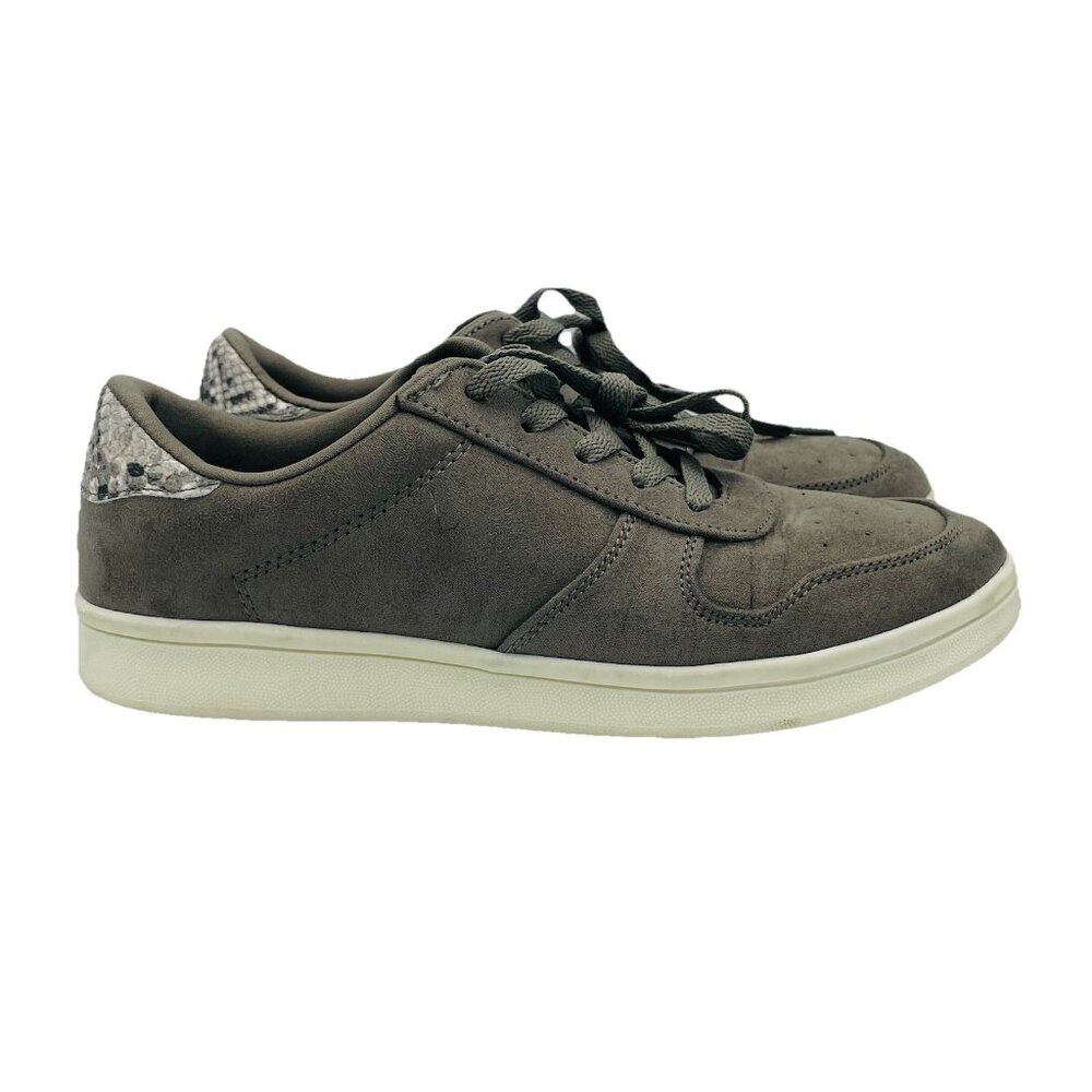 Arizona Jean Co. Shoes Womens Size 7 M Gray Fort Faux Suede Sneakers Snake Print